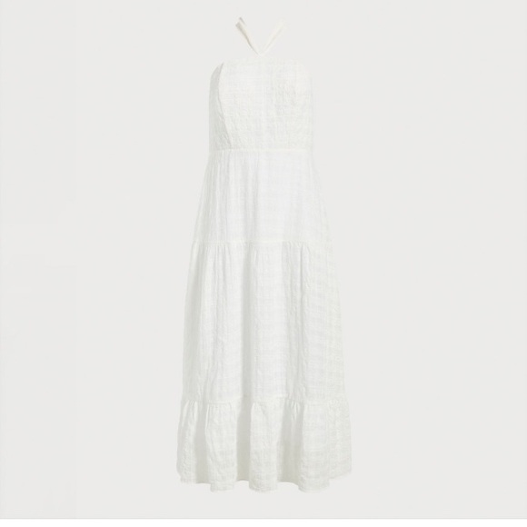 NWT Sam Edelman White Checkered Halter Midi Dress - Picture 5 of 9